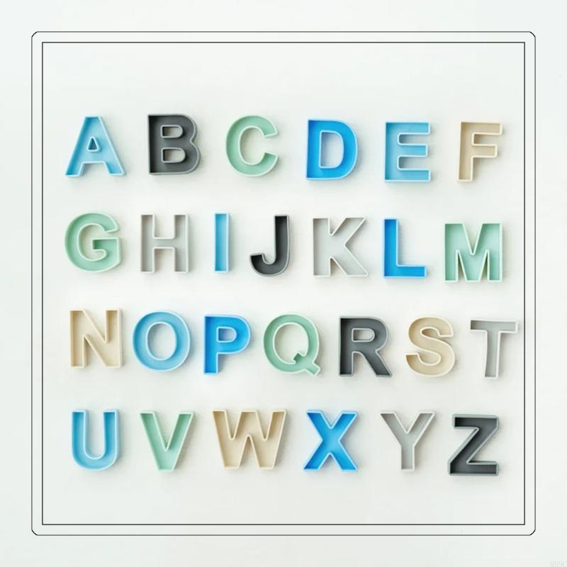 Kids Educational Games Learn English - 24pcs 9x7cm Силиконовые английские буквы «Письма»