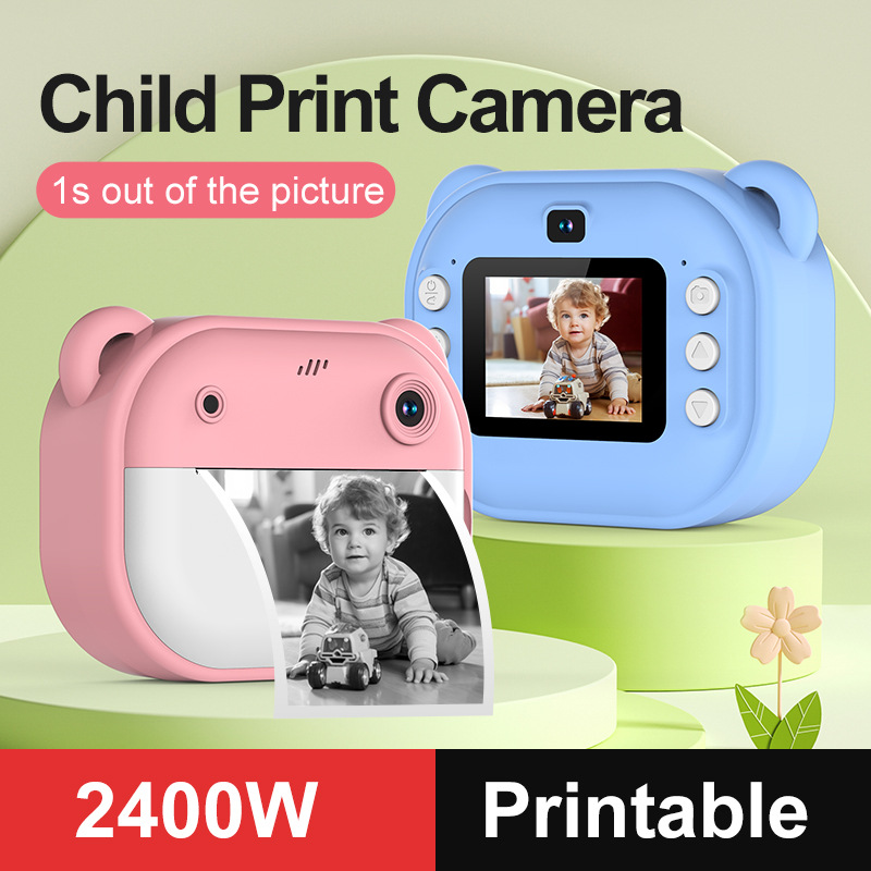 Kids Early Education Photos - Детская беспроводная камера с термопечатью, Bluetooth,